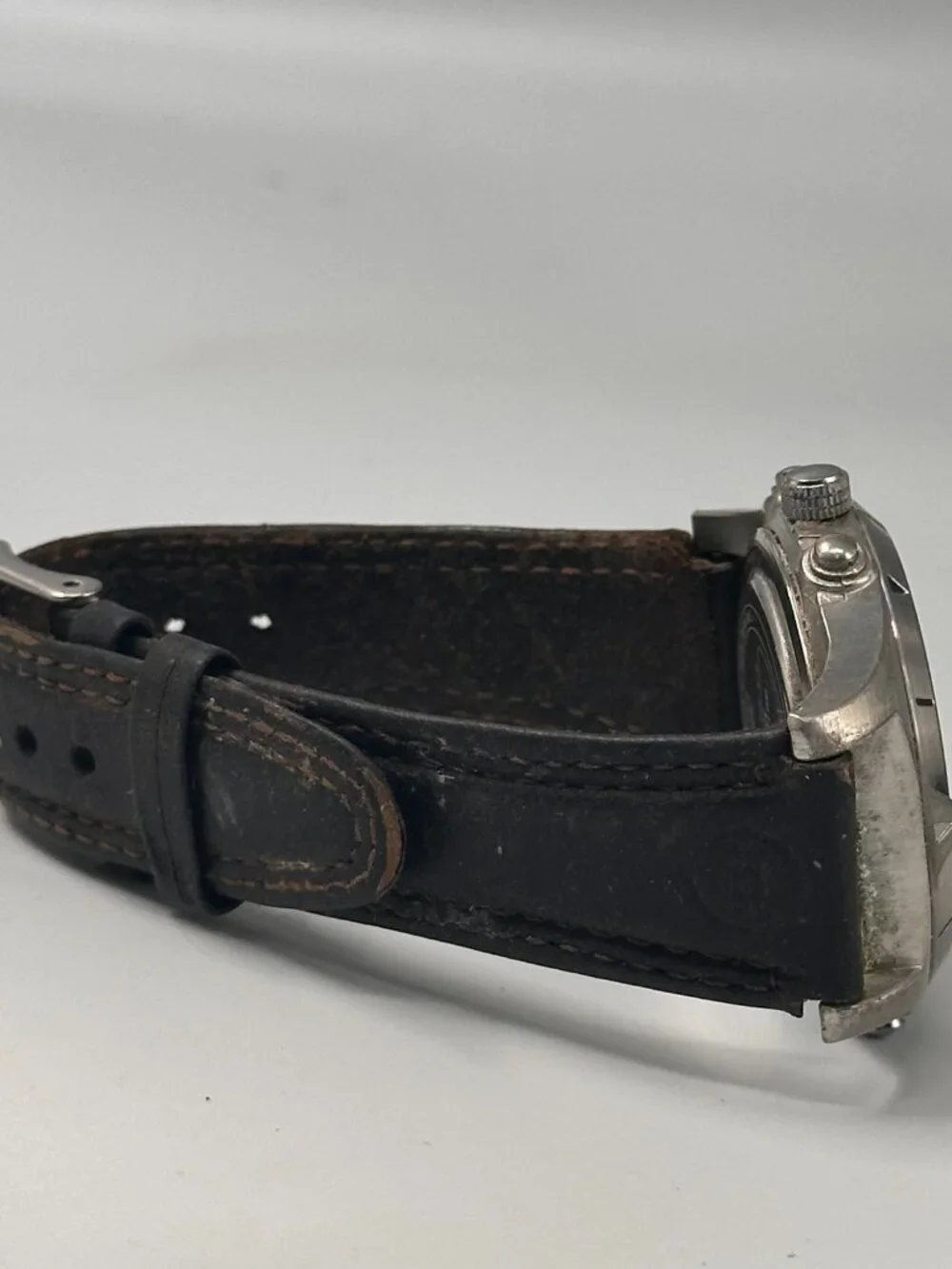 Timex Expedition Mens Watch 38mm Silver Tone Indiglo Brown Leather New Battery